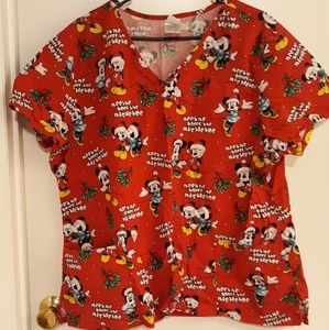 Christmas scrub top